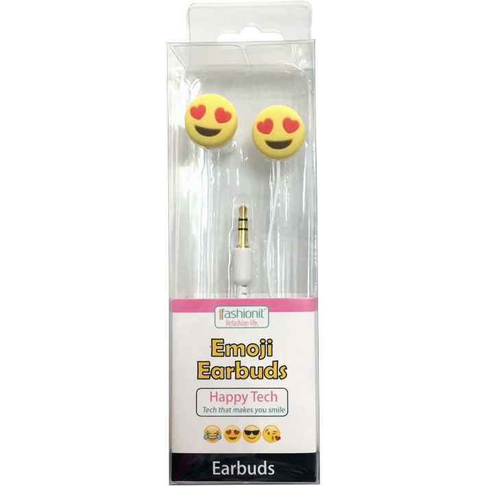 Fashionit love heart eyes Emoji earbuds headphones