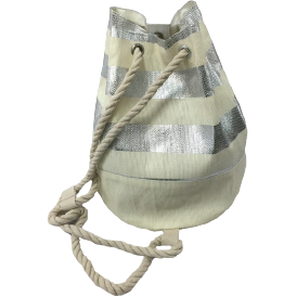 Fashionit Eco Friendly Silver Striped Bucket Bag