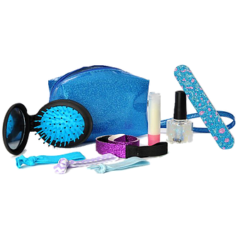 Fashionit Rescue Kit in Blue includes nail polish, brush, hair ties and headband